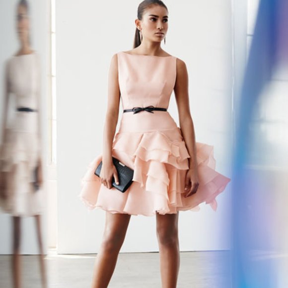 Milly Dresses & Skirts - Milly Tara Belted Cocktail Dress W/ Ruffled Skirt